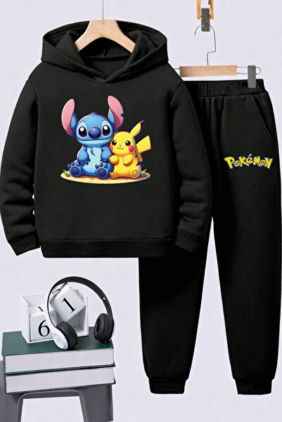 SVART WEAR Pokemon cu imprimeu Set de tricou hanorace premium pentru copii, s...