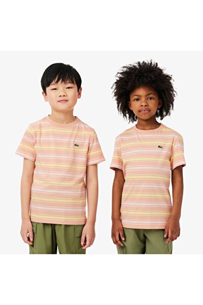 Lacoste Çocuk Bisiklet Yaka Çizgili Kahverengi T-Shirt