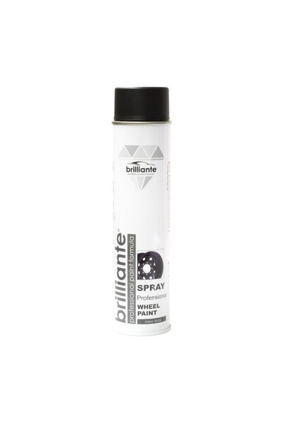 BRILLIANTE Vopsea spray neagră mată pentru jante 600 ml
