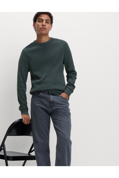 Marks & Spencer Pamuklu Waffle Dokulu Sweatshirt