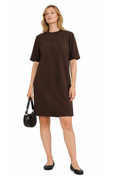 COLORDS Women's Crew Neck Ribbed Dress