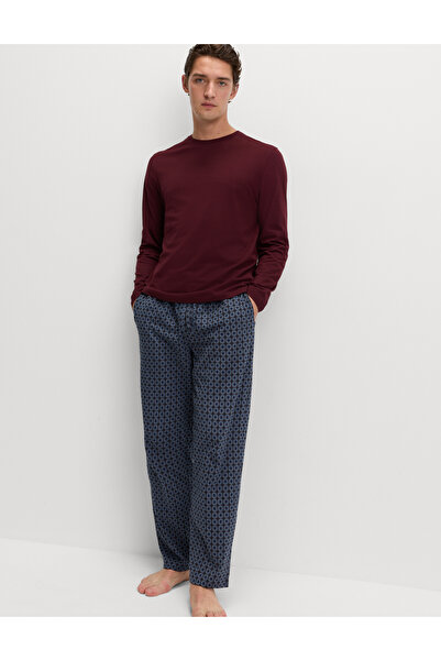 Marks & Spencer Saf Pamuklu Geometrik Desenli Pijama Takımı