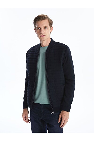 LC Waikiki Standard Mold College Collar Men's Knitwear Cardigan