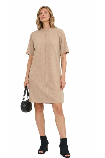 COLORDS Women's Crew Neck Ribbed Dress