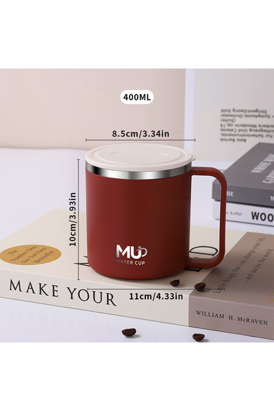 WORTHBUY B Style Red Double Wall Insulated Coffee Cup Portable 304 Stainless ...