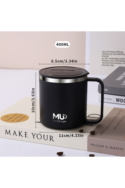 WORTHBUY B Style Black Double Wall Insulated Coffee Cup Portable 304 Stainles...