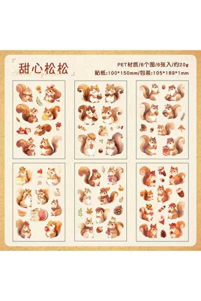 Choice3 مجموعة من 6 قطع من ملصقات الحيوانات الصغيرة الكرتونية الإبداعية القاب...