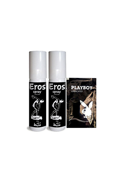 Eros Black Del.ay Spray: 2 Tüp Gecik.tiricili Sprey 20 ml + Kaydırıcı Jell