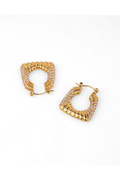 TAAHIRA Chunky Square Shape Zircon Hoop Earrings