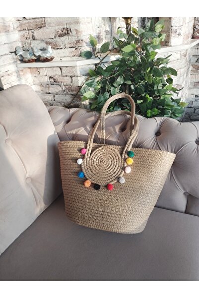 bayram taşcıoğlu home desing حقيبة يد من القش للعطلات اليومية على الشاطئ مع ح...