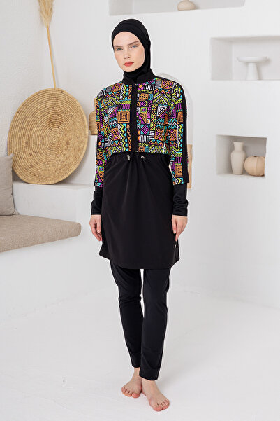 Adasea Febra Stretch Fabric Long Sleeve Hijab Swimsuit 1211