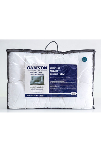 Cannon Luxurious Natural Support Pillow - White 100% cotton 50x70+2.5cm