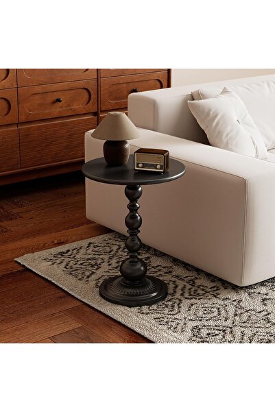 Yoawllty 13.8" Side Table Round Small Accent Table with Metal Base, Multifunc...