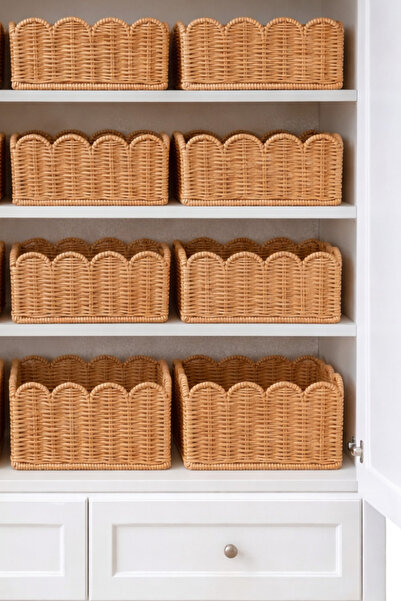 Joujou Rattan Çiçek Sepet El Yapımı Doğal Sepet