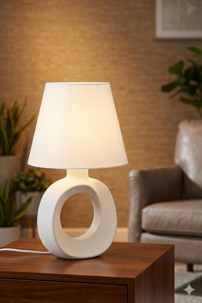 decory Zenya Modern Lampshade |   25 cm Fabric Hat |   20 cm Bioplastic Body ...