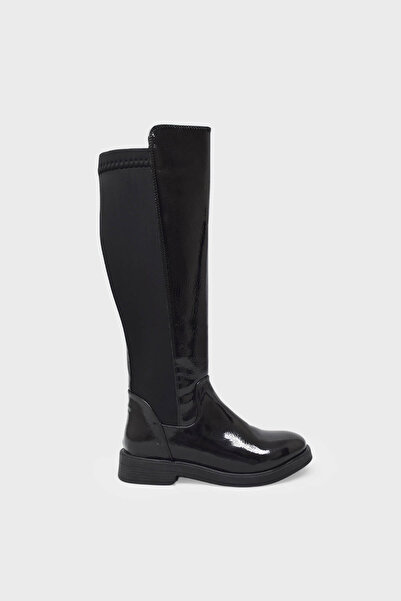 Beety Women's Casual Boots Black Patent Leather Akyn6004