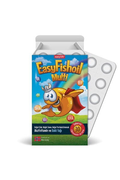 Easy Fishoil EasyVit Multi + Omega 3 30 Çiğnenebilir Form