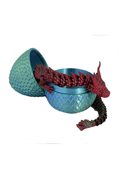 Sani Figurine Sani, Dragon in Egg 90 x 115 mm, Light Blue, Green, Red