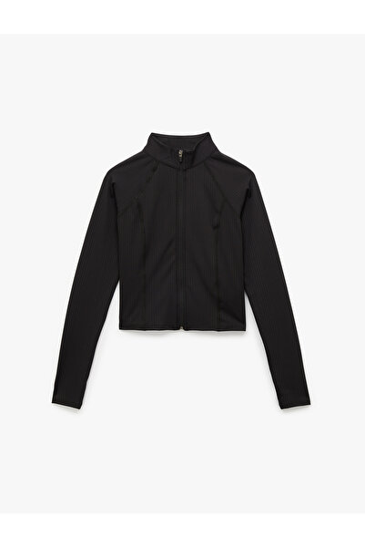 Koton Long Sleeve Zippered Slim Fit Sports T-Shirt