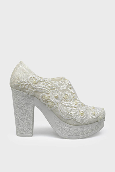 Meshure Women's Floral Motif Heeled Bridal Shoes Msre2021-02