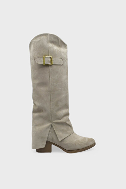 kanuga Women's Heeled Riding Boots Beige Suede Lpa030