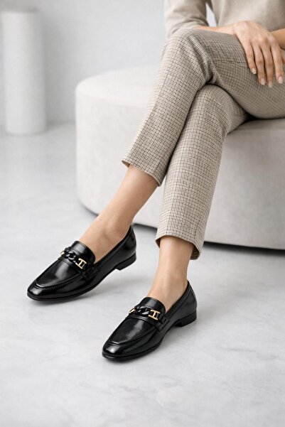 DORA Women's Vierso Buckle Comfortable Flat Ballet Flats - Tesla Black