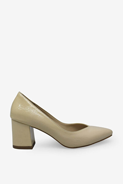 ESSTİİ Women's High Heel Shoes Wrinkled Beige Est303