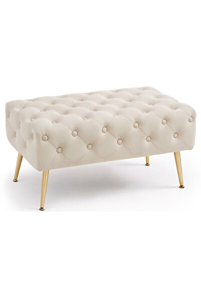 SERSIMO Madrid stool, upholstered in velvet, bench type, with metal legs, 80x...