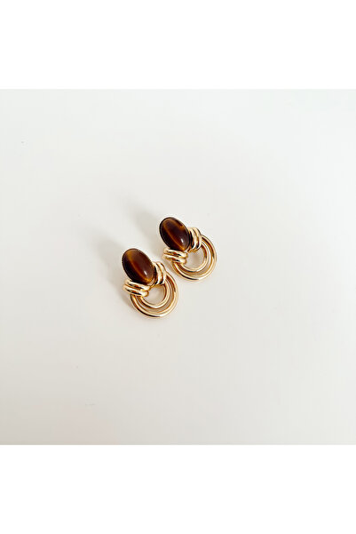 Boise Atelier Arcas Brown Steel Earring | Çelik Küpe