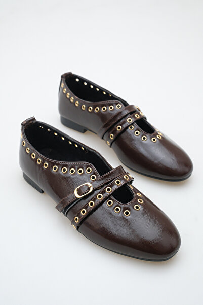 meyra'nın ayakkabıları Balerini casual cu bretele duble pentru femei, piele l...