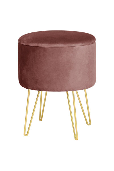 SERSIMO Taburet rotund tapițat Lili cu spațiu de depozitare, velur, 35x35x45 ...