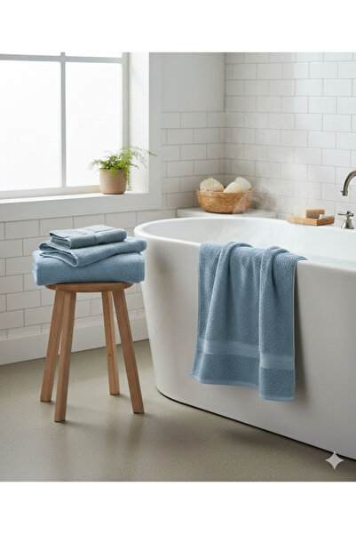 LİNDENİ HOME Bath Towel Striped Pattern 100% Cotton 2 Pieces 90*150 cm