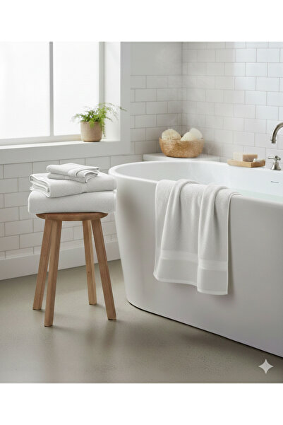 LİNDENİ HOME Bath Towel Striped Pattern 100% Cotton 2 Pieces 90*150 cm