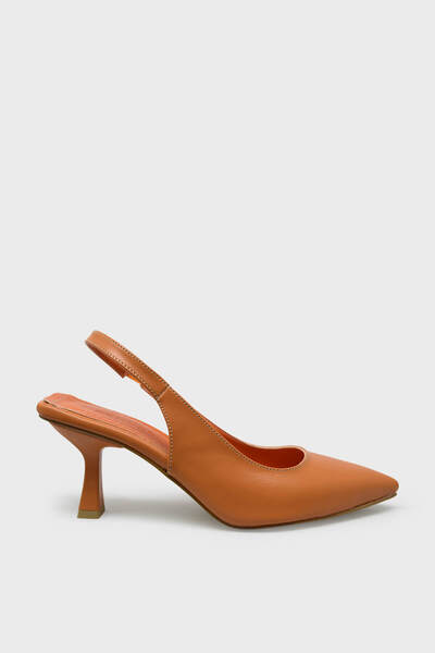 kanuga Women's Open Back Pointed Toe Heeled Shoes Orange Bb2023-17