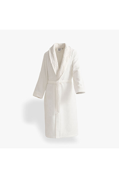 Green Black Fiorina Men's Bathrobe 100% Cotton Jacquard Cream