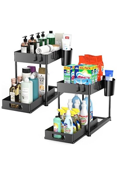 OEM Organizator sub chiuvetă cu sertar glisant și 4 cârlige