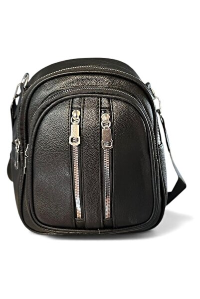 CAROLIE Black Women's Backpack with Zipper