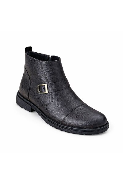 Zegeshoes Men's Buckle Boots Non-Slip Sole with Zipper
