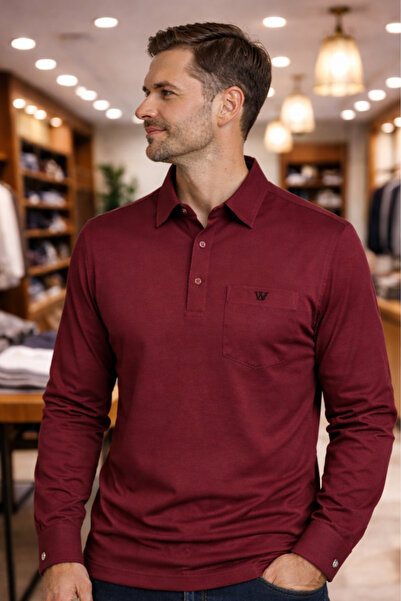 YAKAMEL Cămașă cu mânecă lungă pentru bărbați, cu nasturi, cu buzunar la gule...