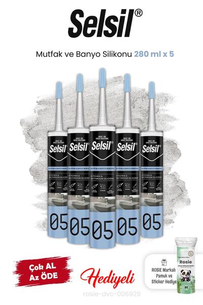 Selsil 5 adet Mutfak ve Banyo Silikonu 280 ml ve Rosie