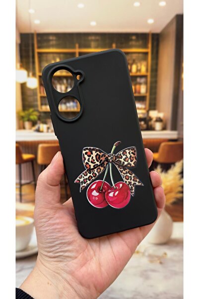 Vip Case Vivo Y18 Compatible Cherry Bow Leopard Pattern Silicone Shock-Absorb...