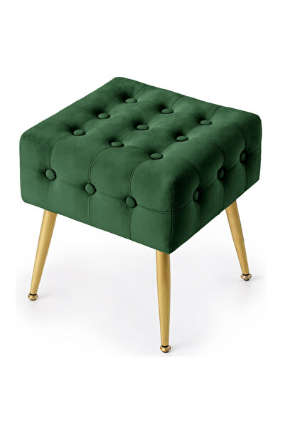 SERSIMO Scaun tapițat Quadra, velur, cu picioare metalice, 40x40x42 cm, verde