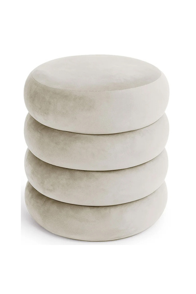 SERSIMO Snuggo upholstered stool with storage space, velour, diameter 42 cm, ...