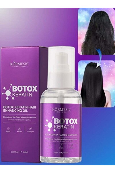 Kormesic زيت بوتوكس كيراتين لتقوية الشعر، 100 مل، لتقوية جذور الشعر وتقليل تس...