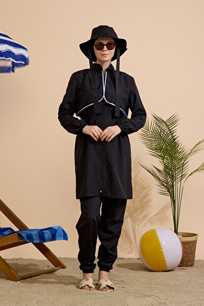 GAVLİA Women's Hijab Swimsuit 3-Piece Set - Full Coverage with Zipper..