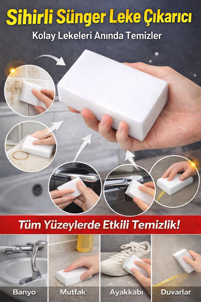 QesQin Sihirli Sünger Leke Çıkarıcı – Çok Amaçlı Temizlik Süngeri | Ayakkabı,...
