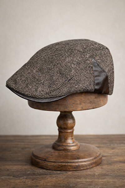 Külah Leather Trim Wool Blend Men's Flat Cap Hat |   Adjustable |   Classic W...