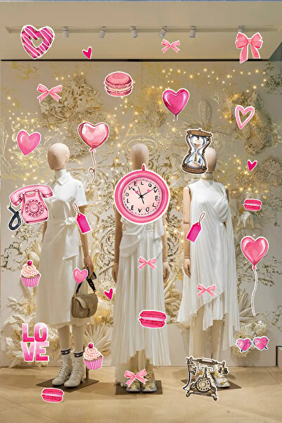 New Jargon Vintage Love Themed Sticker Set - Retro Designed Romantic Glass Di...