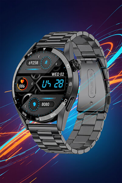 Tekvora GPS Destekli GT4 AMOLED Akıllı Saat – Sesli Arama, NFC, Spor ve Sağlı...