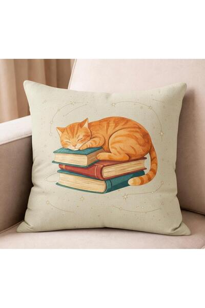 Elay Tekstil Kedi Figürlü Dijital Baskılı Kırlent